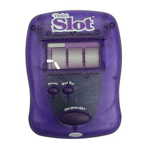 Radica Pocket Slot Handheld Electronic Game Translucent Purple Tested Working